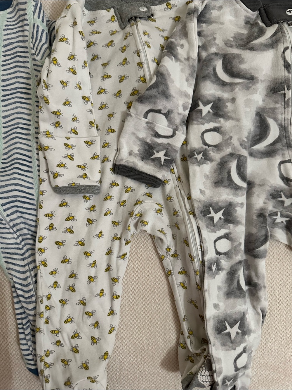 Burt’s Bees Baby 3 Month Baby Clothes Footies Pajamas Trio 3 Pack Bundle